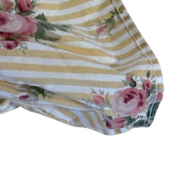 Ralph Lauren Sophie Brooke Yellow Floral Stripe Ruffle Pillow Case Sham Standard - Picture 5 of 9